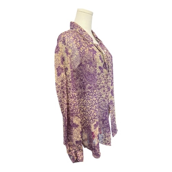 ✨ EUC IMPRESSIONS Purple & Tan Floral 2-Piece Matching Set | Women’s Sz XL - Picture 7 of 11